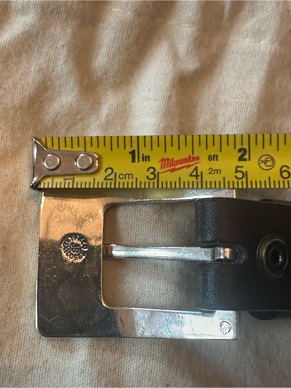 Vintage Taxco JS Mexico Sterling Silver Belt Buckle With 1” Thin Leather Belt - Picture 6 of 14